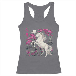 Japanese New Year 2026 Racerback Tank Top Year Of The Horse Sakura Cherry Blossom Shrine TS11 Charcoal Print Your Wear