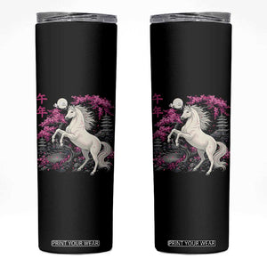 Japanese New Year 2026 Skinny Tumbler Year Of The Horse Sakura Cherry Blossom Shrine TS11 Black Print Your Wear