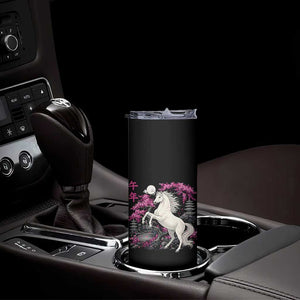 Japanese New Year 2026 Skinny Tumbler Year Of The Horse Sakura Cherry Blossom Shrine TS11 Print Your Wear