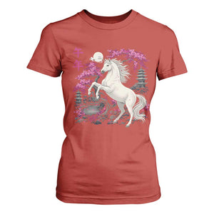 Japanese New Year 2026 T Shirt For Women Year Of The Horse Sakura Cherry Blossom Shrine TS11 Red Print Your Wear