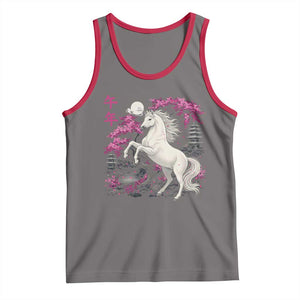 Japanese New Year 2026 Tank Top Year Of The Horse Sakura Cherry Blossom Shrine TS11 Deep Heather Red Print Your Wear