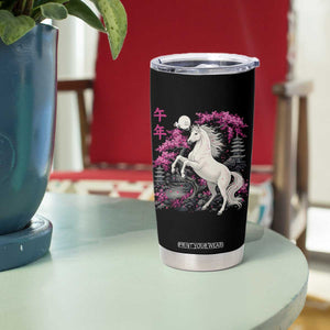 Japanese New Year 2026 Tumbler Cup Year Of The Horse Sakura Cherry Blossom Shrine TS11 Print Your Wear