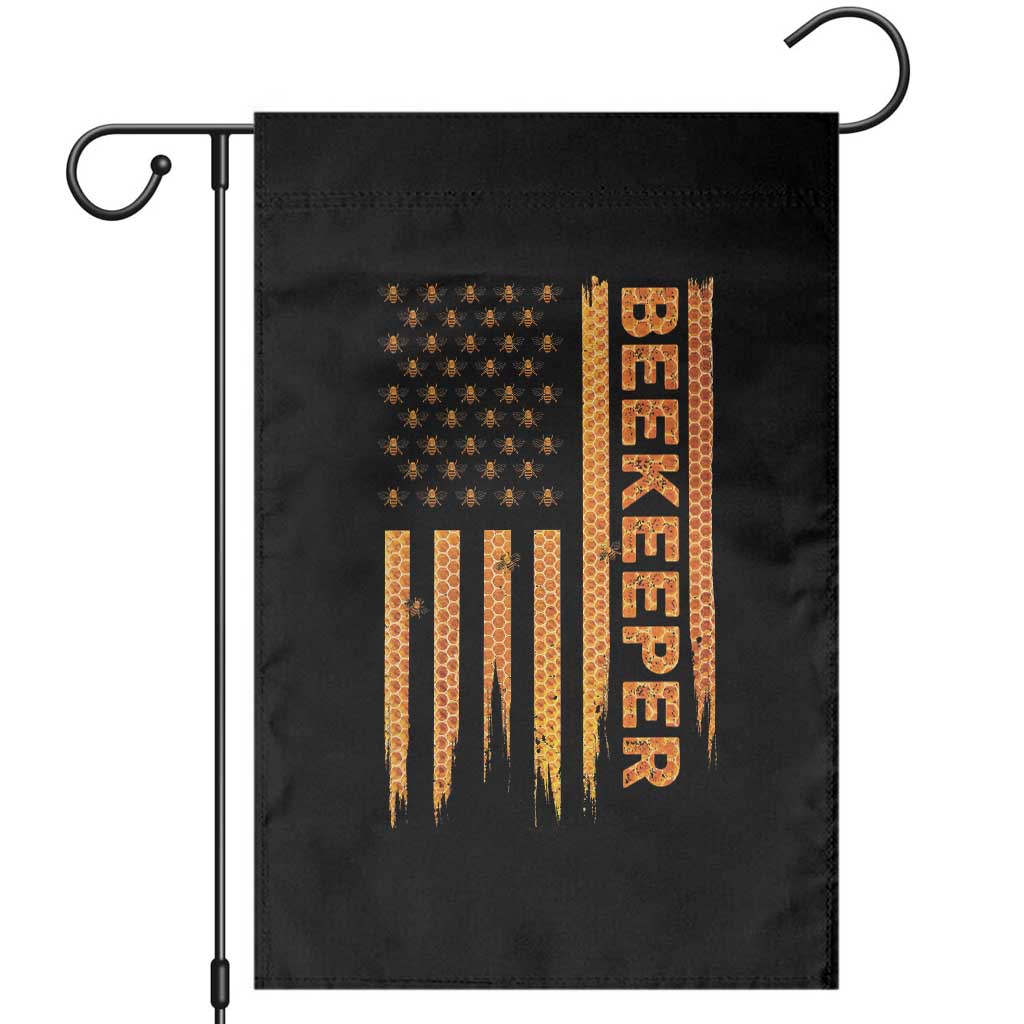 Beekeeping American Flag Honeycomb Honey Bees Beekeeper Garden Flag TS11 Black Print Your Wear
