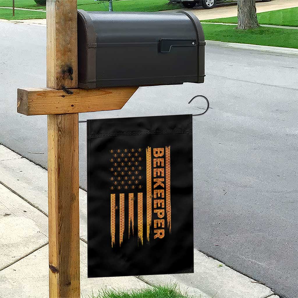 Beekeeping American Flag Honeycomb Honey Bees Beekeeper Garden Flag TS11 Print Your Wear