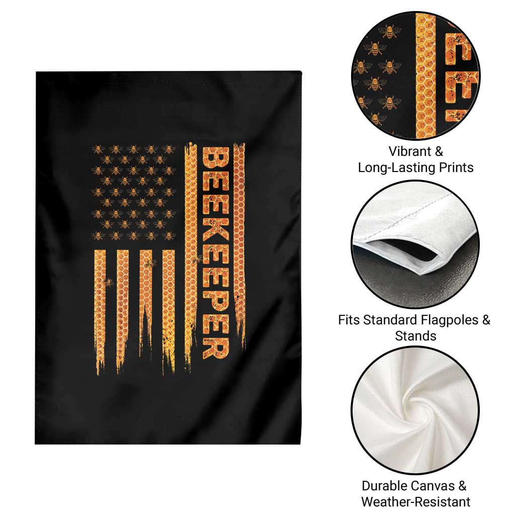 Beekeeping American Flag Honeycomb Honey Bees Beekeeper Garden Flag TS11 Print Your Wear
