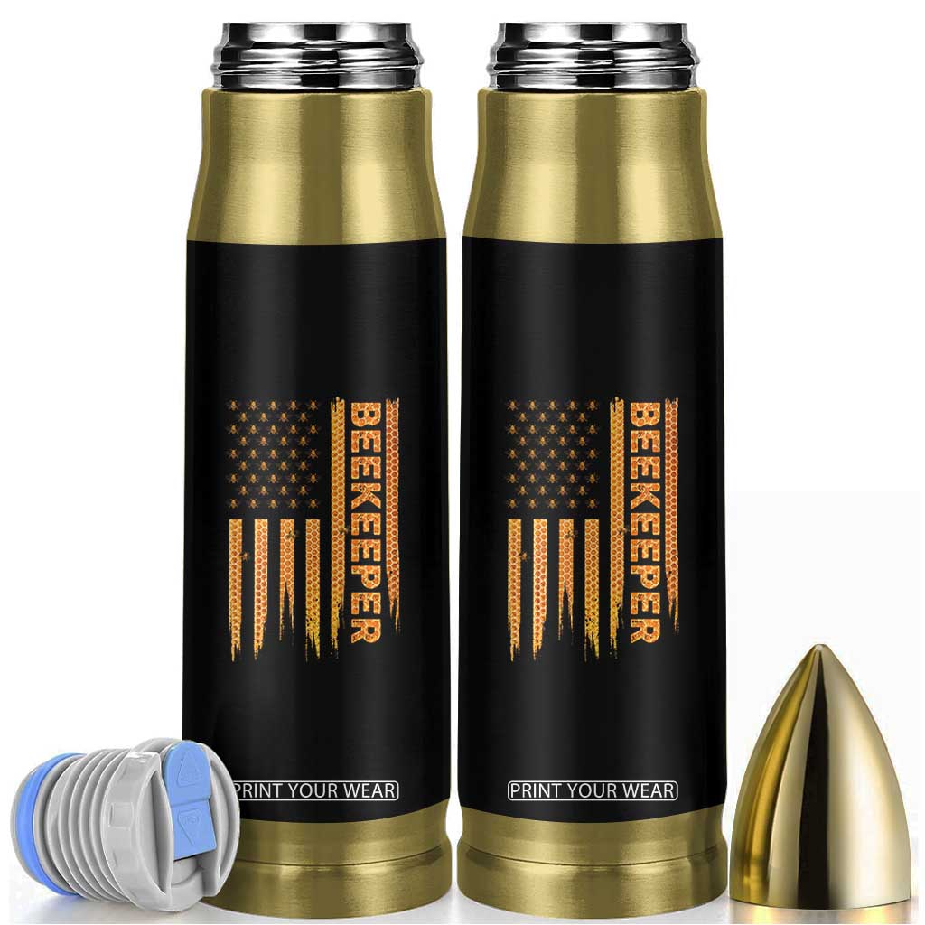 Beekeeping American Flag Honeycomb Honey Bees Beekeeper Bullet Tumbler TS11 Black Print Your Wear