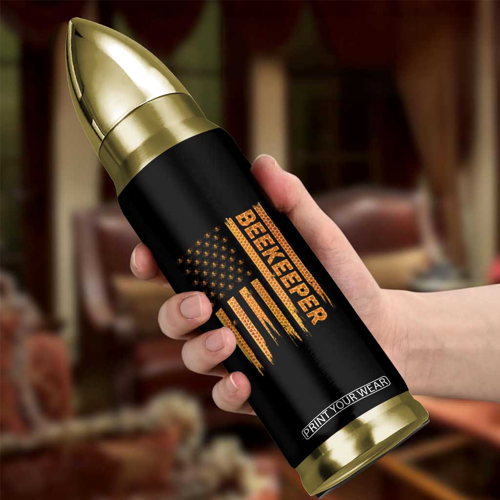Beekeeping American Flag Honeycomb Honey Bees Beekeeper Bullet Tumbler TS11 Print Your Wear