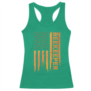 Beekeeping American Flag Honeycomb Honey Bees Beekeeper Racerback Tank Top TS11 Irish Green Print Your Wear