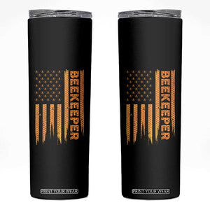 Beekeeping American Flag Honeycomb Honey Bees Beekeeper Skinny Tumbler TS11 Black Print Your Wear