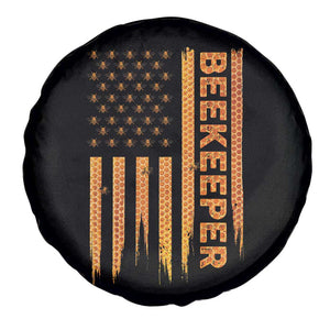 Beekeeping American Flag Honeycomb Honey Bees Beekeeper Spare Tire Cover TS11 Print Your Wear