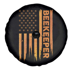Beekeeping American Flag Honeycomb Honey Bees Beekeeper Spare Tire Cover TS11 Print Your Wear