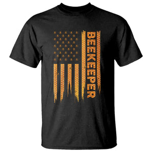 Beekeeping American Flag Honeycomb Honey Bees Beekeeper T Shirt TS11 Black Print Your Wear