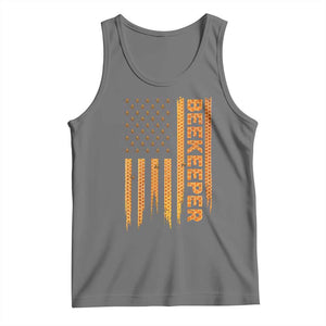 Beekeeping American Flag Honeycomb Honey Bees Beekeeper Tank Top TS11 Black Heather Print Your Wear
