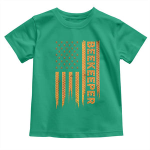 Beekeeping American Flag Honeycomb Honey Bees Beekeeper Toddler T Shirt TS11 Irish Green Print Your Wear
