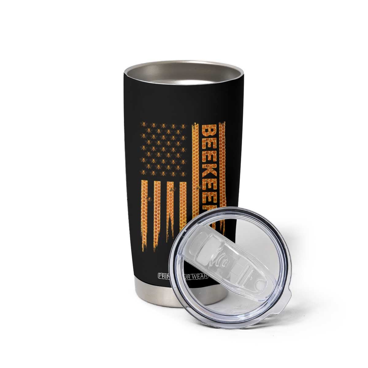 Beekeeping American Flag Honeycomb Honey Bees Beekeeper Tumbler Cup TS11 Print Your Wear