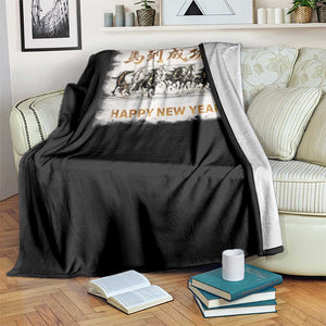 Year of The Horse 2026 Throw Blanket Happy New Year Gallop Of The 8 Horses TS11 Print Your Wear