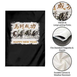 Year of The Horse 2026 Garden Flag Happy New Year Gallop Of The 8 Horses TS11 Print Your Wear