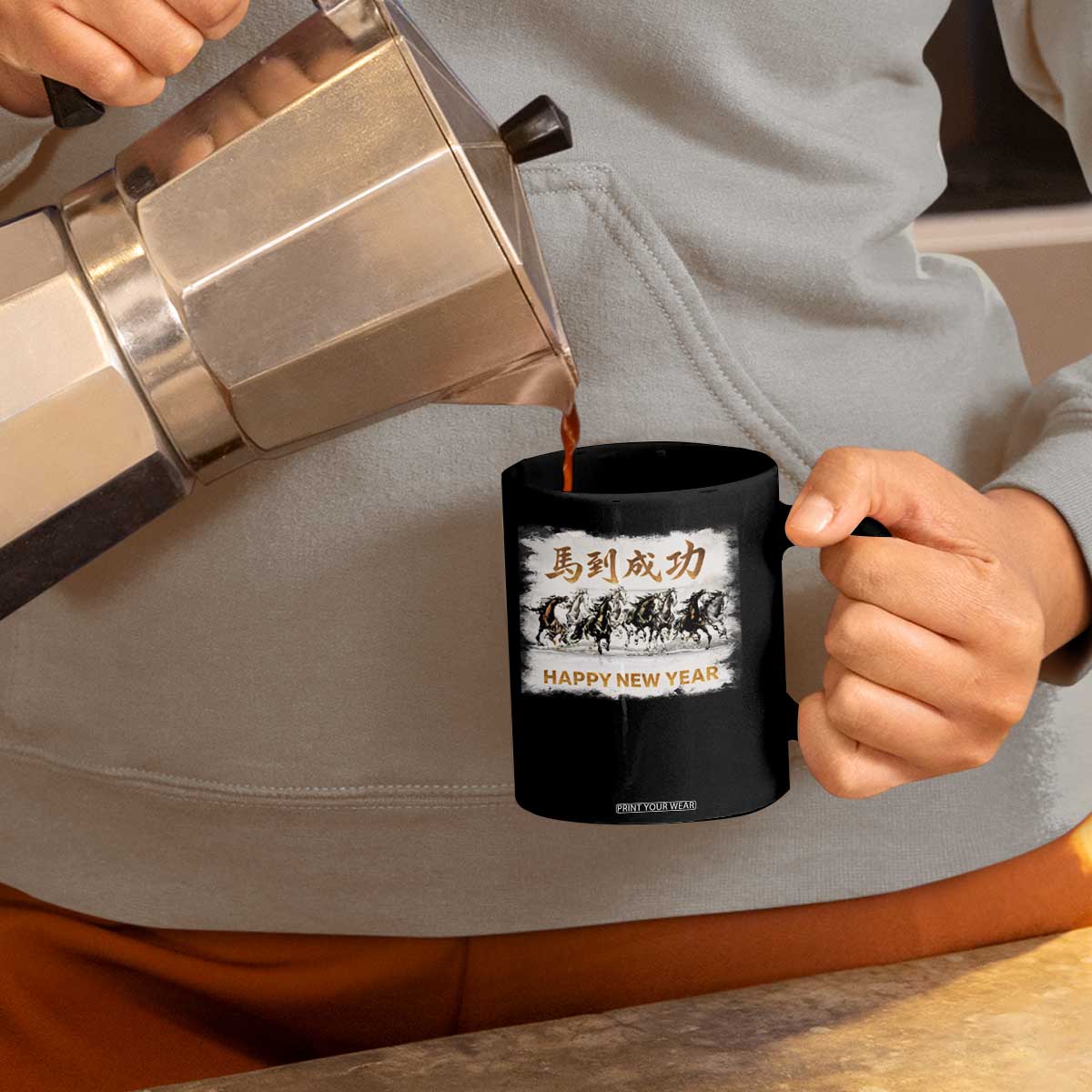 Year of The Horse 2026 Coffee Mug Happy New Year Gallop Of The 8 Horses TS11 Print Your Wear