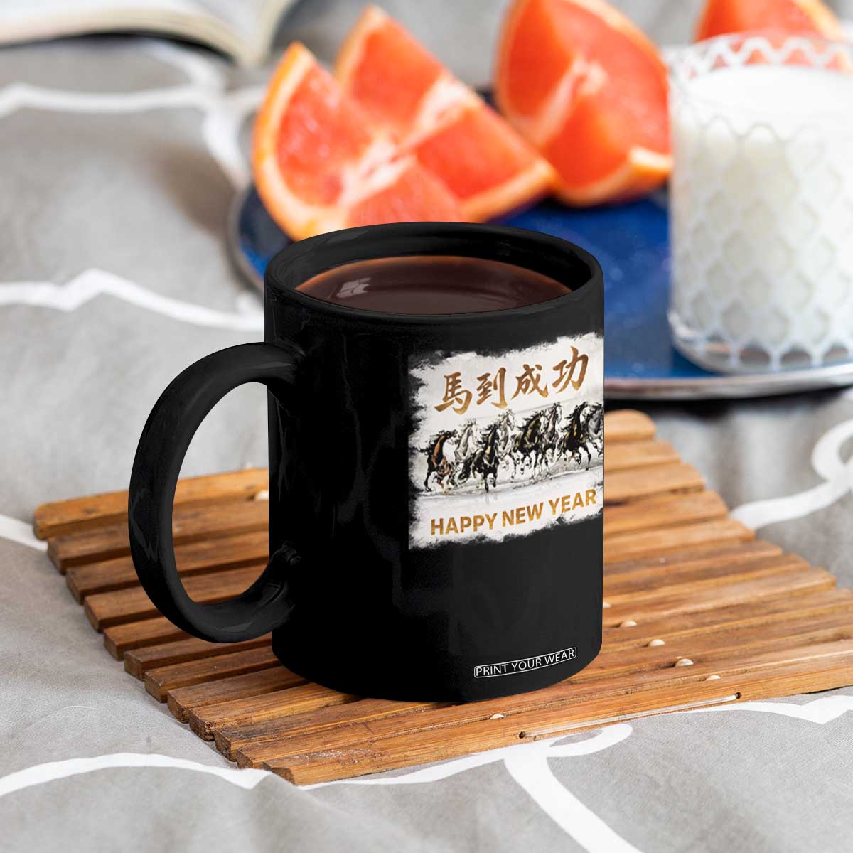 Year of The Horse 2026 Coffee Mug Happy New Year Gallop Of The 8 Horses TS11 Print Your Wear