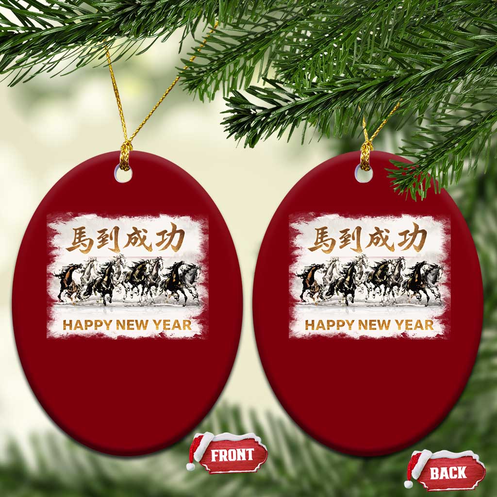 Year of The Horse 2026 Ceramic Ornament Happy New Year Gallop Of The 8 Horses TS11 Print Your Wear