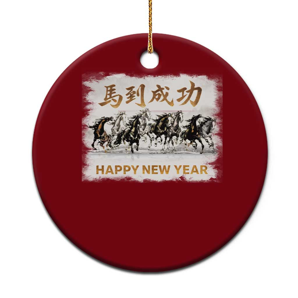 Year of The Horse 2026 Ceramic Ornament Happy New Year Gallop Of The 8 Horses TS11 1pc Red Print Your Wear