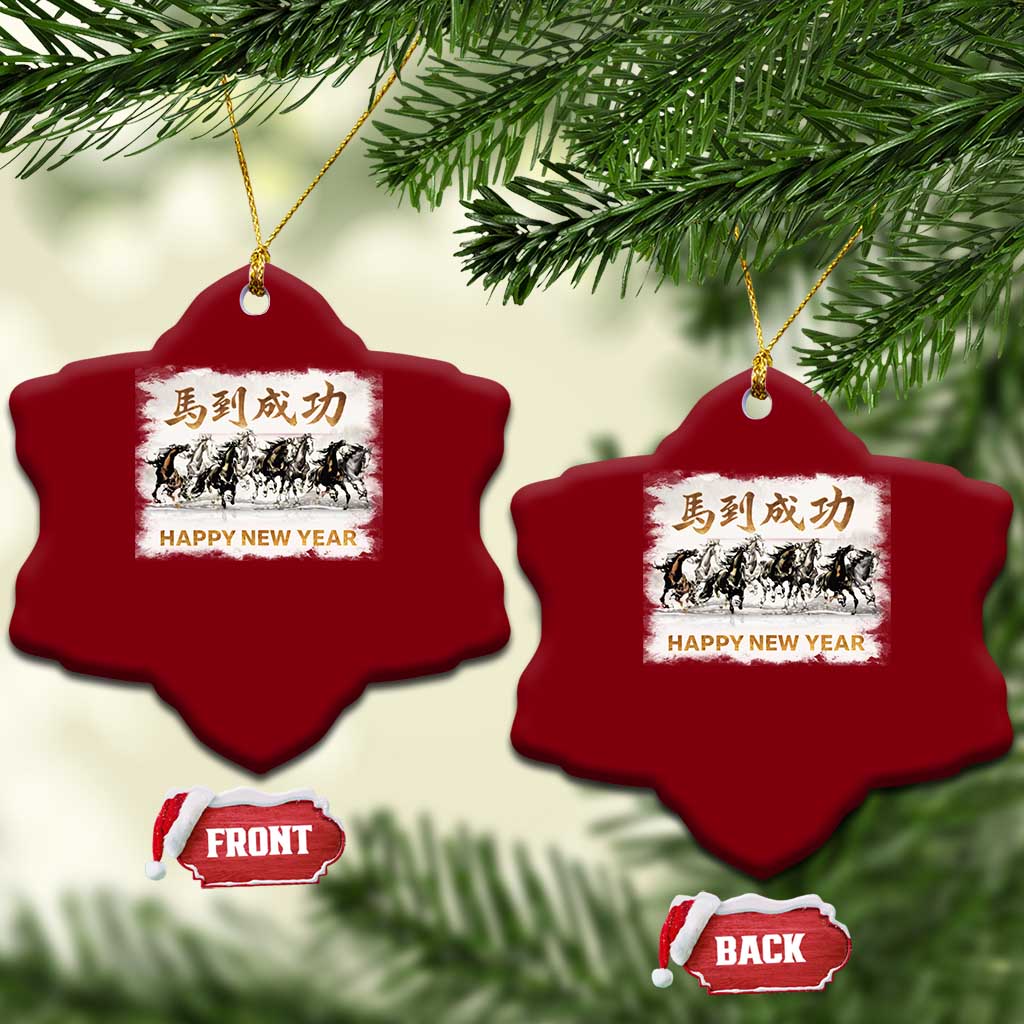 Year of The Horse 2026 Ceramic Ornament Happy New Year Gallop Of The 8 Horses TS11 Print Your Wear