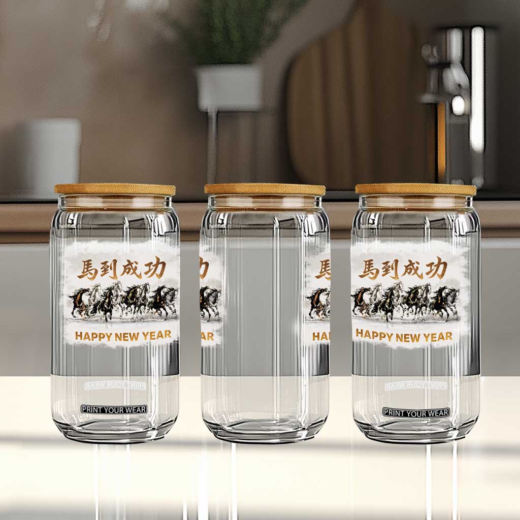 Year of The Horse 2026 Glass Can Happy New Year Gallop Of The 8 Horses TS11 Print Your Wear