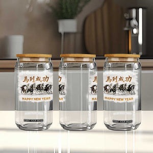 Year of The Horse 2026 Glass Can Happy New Year Gallop Of The 8 Horses TS11 Print Your Wear