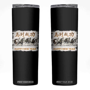 Year of The Horse 2026 Skinny Tumbler Happy New Year Gallop Of The 8 Horses TS11 Black Print Your Wear