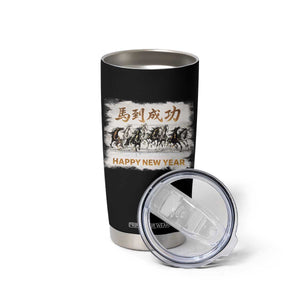Year of The Horse 2026 Tumbler Cup Happy New Year Gallop Of The 8 Horses TS11 Print Your Wear