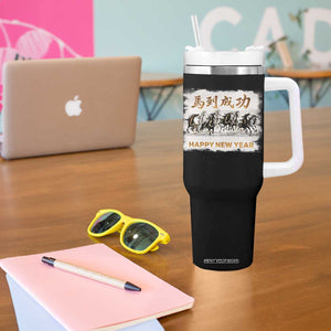 Year of The Horse 2026 Tumbler With Handle Happy New Year Gallop Of The 8 Horses TS11 Print Your Wear