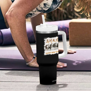 Year of The Horse 2026 Tumbler With Handle Happy New Year Gallop Of The 8 Horses TS11 Print Your Wear