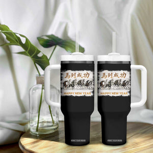 Year of The Horse 2026 Tumbler With Handle Happy New Year Gallop Of The 8 Horses TS11 Print Your Wear