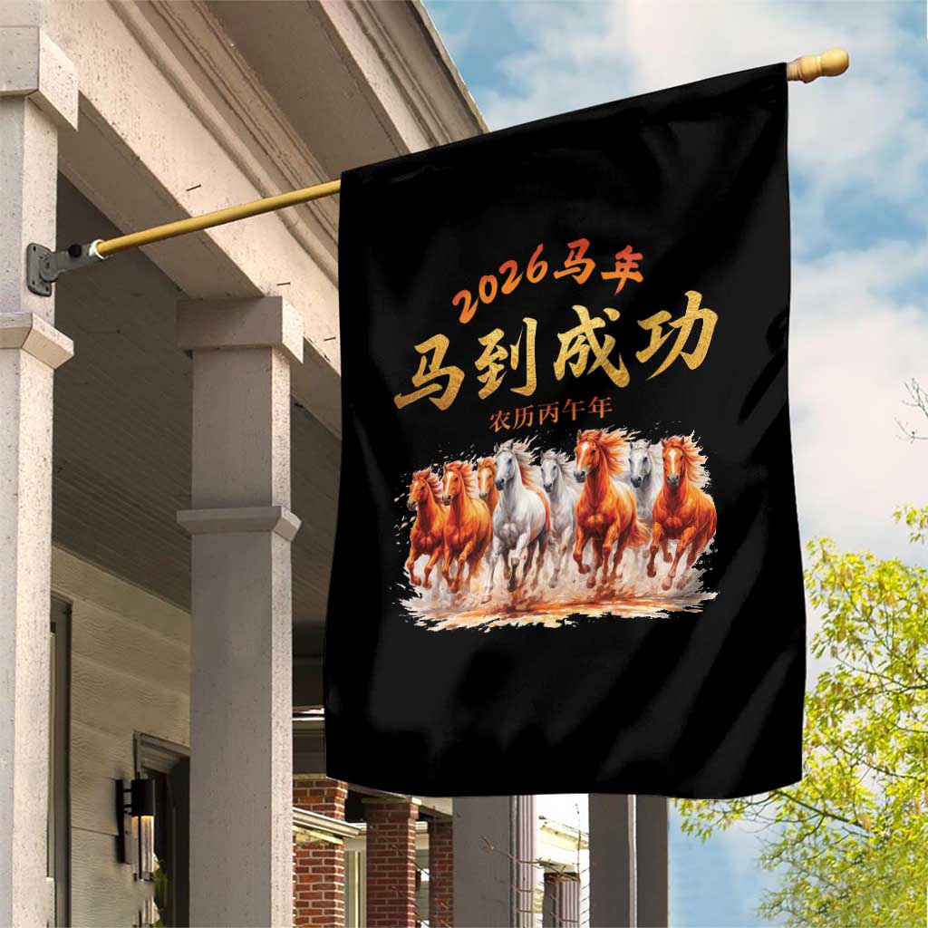 Gallop Of The 8 Horses Garden Flag Chinese New Year 2026 Year of The Horse TS11 Print Your Wear