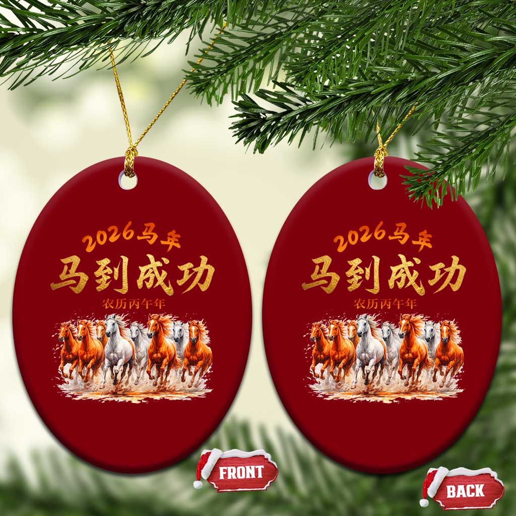 Gallop Of The 8 Horses Ceramic Ornament Chinese New Year 2026 Year of The Horse TS11 Print Your Wear