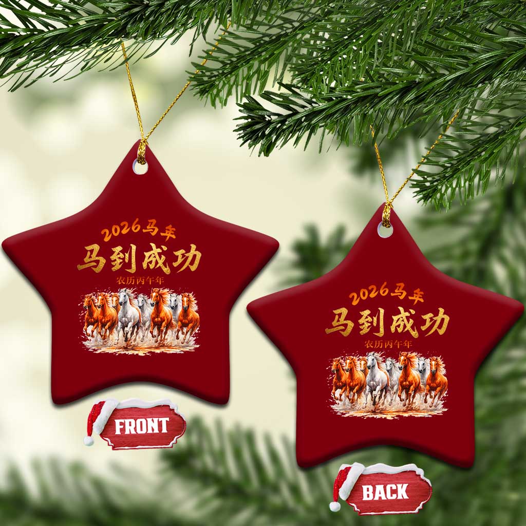 Gallop Of The 8 Horses Ceramic Ornament Chinese New Year 2026 Year of The Horse TS11 Print Your Wear