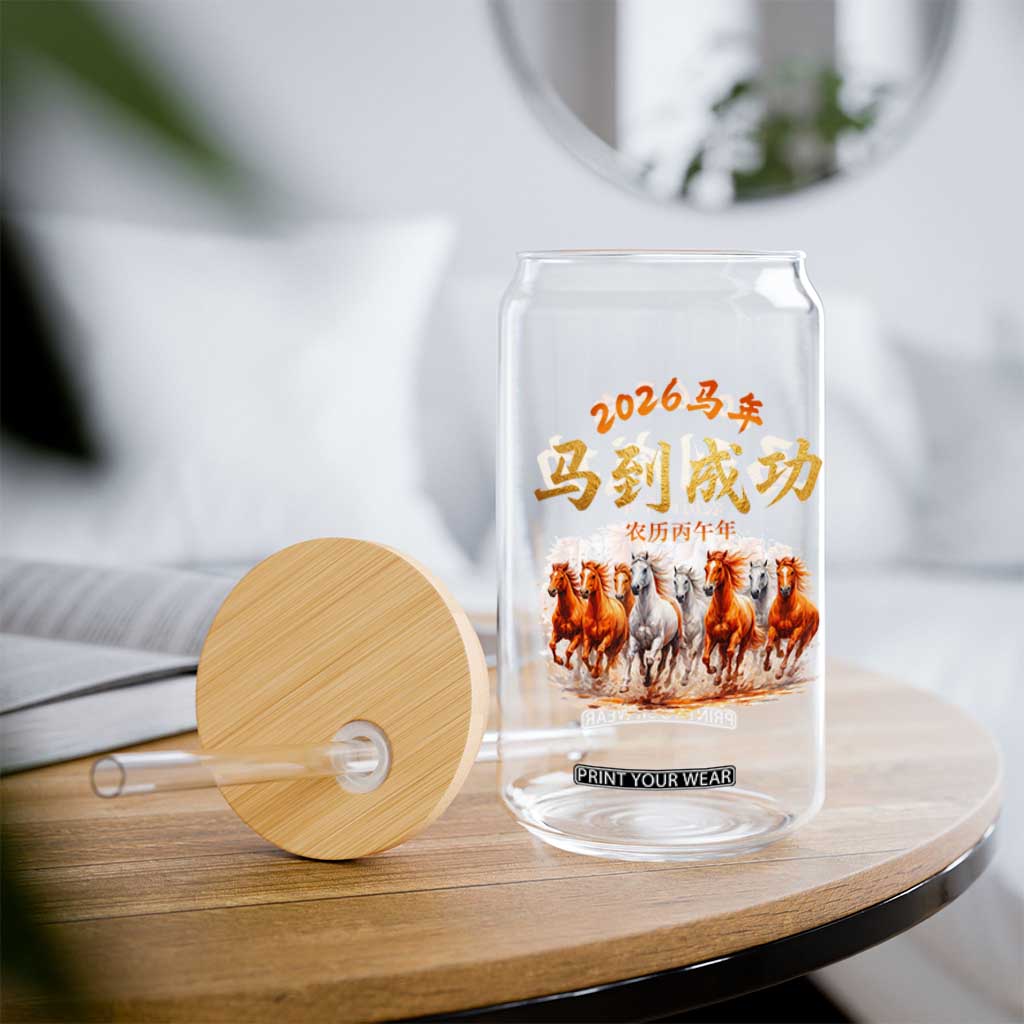 Gallop Of The 8 Horses Glass Can Chinese New Year 2026 Year of The Horse TS11 Print Your Wear