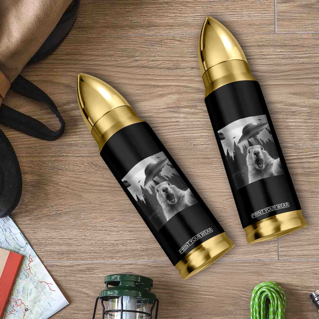 Funny Groundhog Selfie With Alien UFOs Weird Ground Hog Day Bullet Tumbler TS11 Print Your Wear