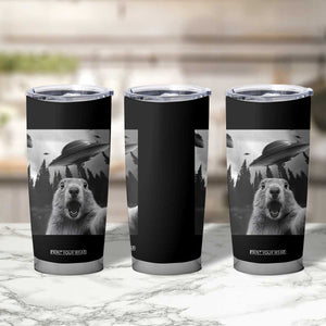Funny Groundhog Selfie With Alien UFOs Weird Ground Hog Day Tumbler Cup TS11 Print Your Wear