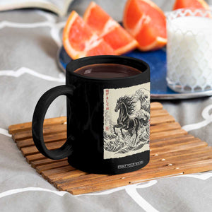 Japanese New Year 2026 Coffee Mug Year Of The Horse Tsunami Ukiyo e Art TS11 Print Your Wear