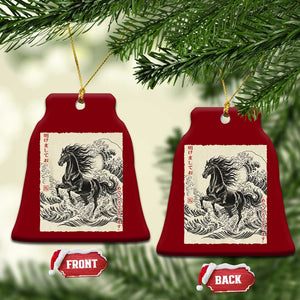 Japanese New Year 2026 Ceramic Ornament Year Of The Horse Tsunami Ukiyo e Art TS11 Print Your Wear