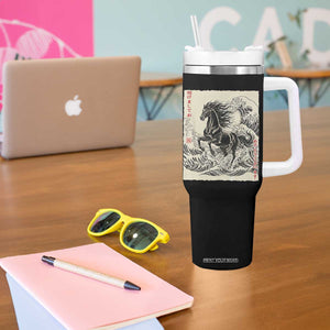 Japanese New Year 2026 Tumbler With Handle Year Of The Horse Tsunami Ukiyo e Art TS11 Print Your Wear