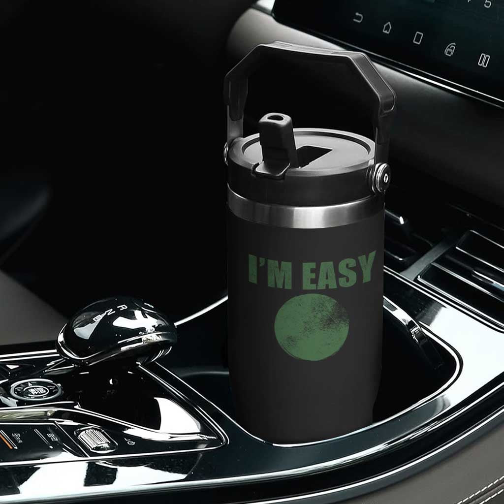 Funny I'm Easy Snowboard Ski Flip Straw Tumbler Green Circle Retro Mountain Sign TS11 Print Your Wear