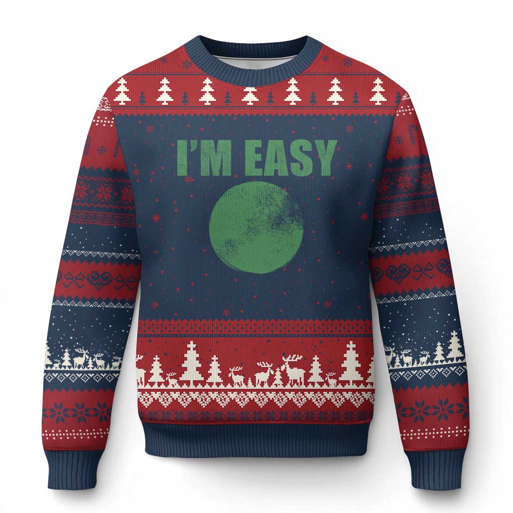 Funny I'm Easy Snowboard Ski Ugly Christmas Sweater Green Circle Retro Mountain Sign TS11 Navy Red Print Your Wear