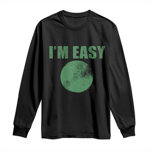 Funny I'm Easy Snowboard Ski Long Sleeve Shirt Green Circle Retro Mountain Sign TS11 Black Print Your Wear