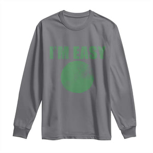 Funny I'm Easy Snowboard Ski Long Sleeve Shirt Green Circle Retro Mountain Sign TS11 Charcoal Print Your Wear