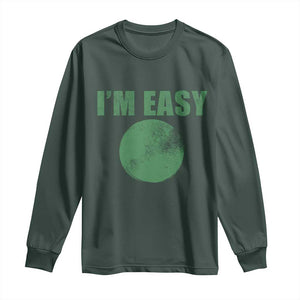 Funny I'm Easy Snowboard Ski Long Sleeve Shirt Green Circle Retro Mountain Sign TS11 Dark Forest Green Print Your Wear