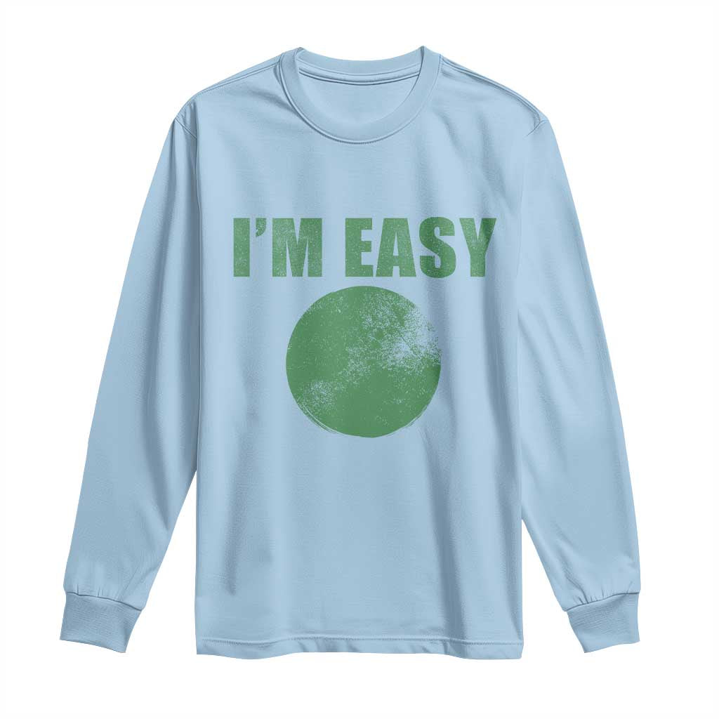 Funny I'm Easy Snowboard Ski Long Sleeve Shirt Green Circle Retro Mountain Sign TS11 Light Blue Print Your Wear