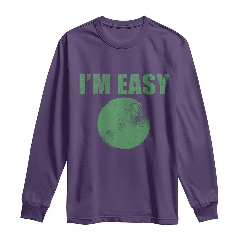 Funny I'm Easy Snowboard Ski Long Sleeve Shirt Green Circle Retro Mountain Sign TS11 Purple Print Your Wear