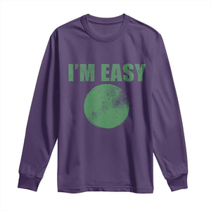 Funny I'm Easy Snowboard Ski Long Sleeve Shirt Green Circle Retro Mountain Sign TS11 Purple Print Your Wear